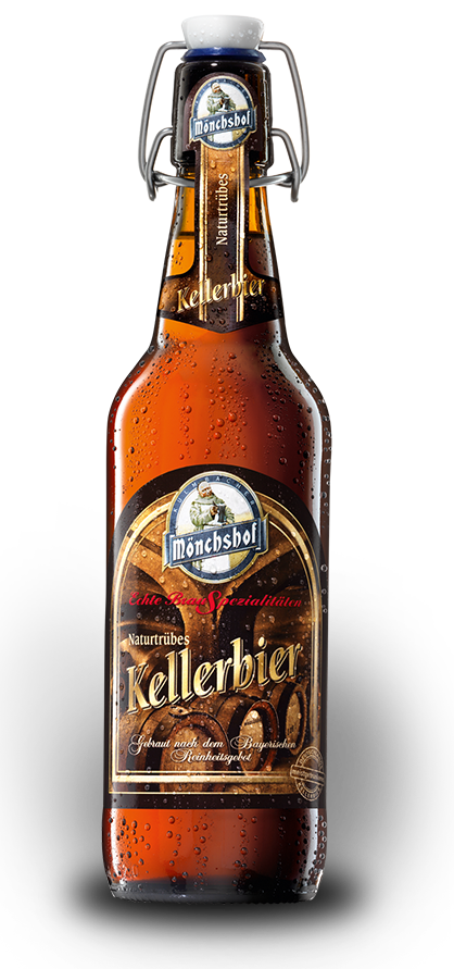 Mönchshof Kellerbier Flasche und Etikett mit nähren Angaben zur Biersorte